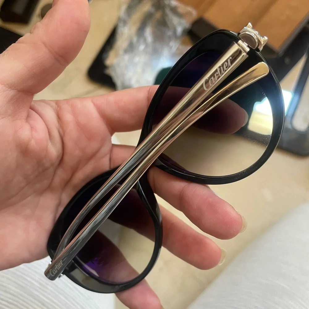 Cartier Panther sunglasses full set silver arm - Picture 6 of 10